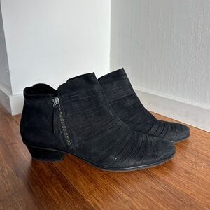 Paul Green Black Suede Ankle Boots